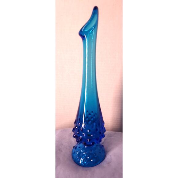 Fenton Blue Hobnail Colonial Swung Vase Pedestal 10"  MCM - M - Picture 4 of 7